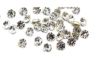 EIMASS LONDON BASED COMPANY 100 x (ss10 (2.8mm), Clear Crystals), Foiled-back Crystals, EIMASS® Point-back Cut Diamond Chatons, Glass Crystals, Glass Rhinestones, Glass Gems, Pack of 100 Diamante