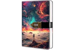 HwxBen Agenda sécurisé A5 244 pages avec cadenas à combinaison, idéal pour garder vos notes, idées et rendez-vous privés en toute confidentialité, design moderne, portable et résistant.