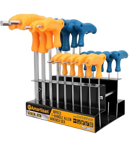 Honoson 10-teiliges T-Griff Innensechskant-Schraubendreher Set | Größen Von 3/32 Bis 3/8 Zoll Für Fahrrad & Möbel