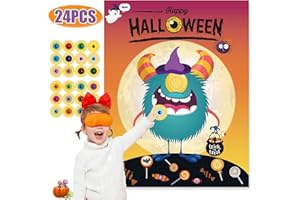 Party-Poter Halloween-Partyspiele für Kinder, stecken Sie das Auge auf das Monster-Spiel für 24 Spieler, Halloween-Partygeschenke, Halloween-Aktivitäten, Halloween-Partyspiele für Zuhause, Schule