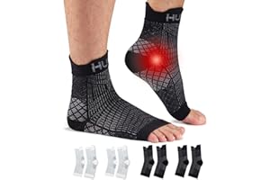 HUEGLO 4Paar Sprunggelenkbandage Plantar Fasciitis Socks Orthopädische Kompressionssocken Neuropathie Knöchelbandage Arthritis Achillessehne Bandage Plantarfasziitis Fussbandagen Sprunggelenk Sport