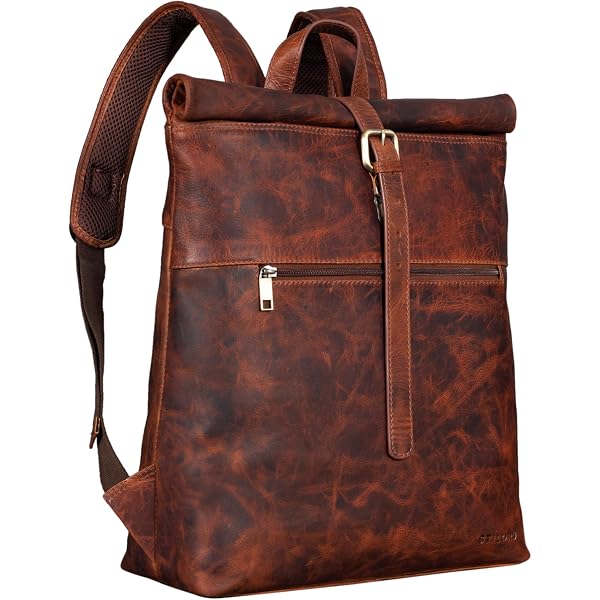 STILORD 'Grover' Business Rucksack Aus Echtem Leder – Vintage-Look Für Laptop Bis 16 Zoll & DIN A4