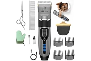 GOOAD Goood Cat Clippers for Matted and Long Hair - Cordless, Low Noise Paw Trimmer, Quiet Pet Hair Clippers for Cats and Dogs (Gray)