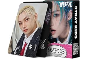 YUTO Stray Kids - 92 tarjetas fotográficas Stray Kids Felix Album de fotos de Kpop Gift Lomo, 60 tarjetas de Felix Kpop lomo y 32 calcomanías de Felix Stray Kids