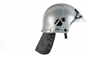 Theo Klein 8902 Casque de pompier, argent I Réplique fidèle à l'original en design MSA I Visière rabattable I Ajustable I Dimensions : 31 cm x 17,5 cm x 21 cm
