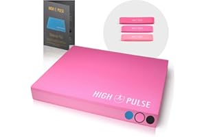 High Pulse Tappetino propriocettivo XXL (50x40x6 cm) incl. 3 Fasce Elastiche e Poster illustrativo – Balance Pad per Equilibrio propriocettivo nel Pilates, Yoga, e Allenamento (XXL)