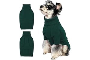 IECOii Hundepullover,Sweater für Hunde,Hundepullover für Kleine Mittelgroße große Hunde,Warmer Rollkragen Hunde Pullover,Winter Hundebekleidung for Katzen,Chihuahua,Französische Bulldogge,Labrador