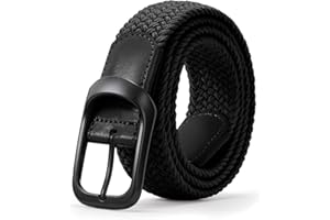 JasGood Elastyczny pasek męski, uniseks, pleciony pasek ze stretchu, elastyczny pasek, pasek pleciony, bez otworów, szerokość 3,3 cm, do swobodnych spodni