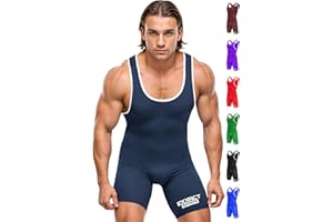 Exxact Sports Plain Wrestling Singlet, Powerlifting Singlet Youth Wrestling Singlet Men for Training (Unisex Adult/Youth)
