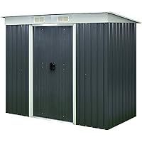 Ondis24 Gartenhaus aus Metall Fahrradbox119 x 174 x 174 (H) cm mit Schiebetüren 2,1m² Metall Gartenschuppen mit Pultdach…