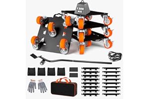 Guolich Ruedas para Mover Muebles Pesados, Ruedas para Muebles Pesados, 1300 kg de Capacidad, Gato para Mover Muebles, Gato para Levantar Muebles, Elevador de Muebles para Sofá Closet y Piano,Naranja