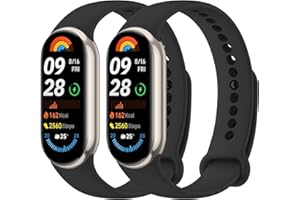 Mugust 2 sztuki bransoletek do Xiaomi Mi Band 8/Xiaomi Mi Band 9, miękki silikon, oddychający, zapasowy pasek do Xiaomi Mi Band 9 / Xiaomi Mi Band 8