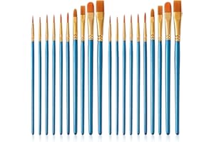 ‎QUELCC Quelcc 20 Stück Künstlerpinsel, Pinselset, Pinselset Acrylfarben, Aquarellpinsel, Pinsel Set, Pinsel Acrylfarbe, Künstler PinselSets, für Malliebhaber,Anfänger, Blau