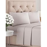 4-Piece Sheet Set 180x200 - Microfibre Top 35 cm - Light Grey | Soft, Breathable, Wrinkle-Resistant, Brushed, Fitted Sheet, P