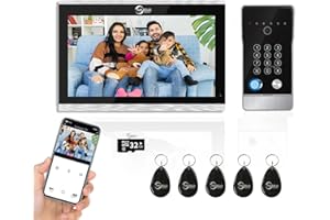 ANJIELO SMART Tuya - Videocitofono con schermo touch screen da 10 pollici, con campanello Wired 1080P, sblocco 5 in 1, supporto impronte digitali, carte RFID, password, per casa villa