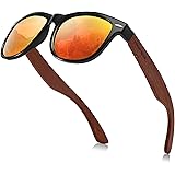 GREENTREEN Occhiali da Sole in Legno, Occhiali da Sole da Uomo Donna Polarizzati, Protezione UV400 per Guidare la Pesca