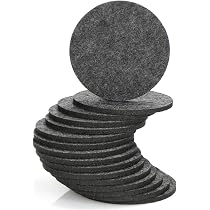 8 Pièce Grands Dessous De Verre En Feutre, 15 Cm Diamètre 3 Mm Épaisseur, Felt Coaster Ronds, Anti-Slip Résistant à La Chaleur, Anthracite, Dessous De Vase, Pour Casseroles, Verres, Vases, Bols