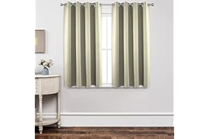 Joydeco Tende Oscuranti per Interni 2 Pezzi, Tende Termiche con Occhielli per Soggiorno Moderne, Cameretta Bambini, Camera da Letto Blackout Curtains (Beige Chiaro, 2xL117xA137)