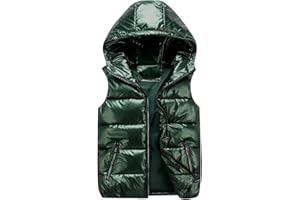 AIEOE Gilet per Bambini Ragazze Piumone con Cappuccio Leggero Giacca Cappotto Imbottito Giù Abbigliamento per Bambini Inverno Autunno Cerniera Antivento Caldo per Ragazze Ragazzi - 4-15 anni
