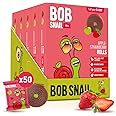 Bob Snail Dried Fruit Roll Ups 50 pcs, 500g Snack Bulk Pack for Kids, Healthy Fruit Snacks with Strawberry -Vegan, No Added Sugar