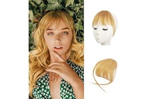 Frangia Clip Capelli Veri,BARSDAR 100% Naturali Frangetta Air Bangs French Bangs Frangia Extension Clip Capelli Veri Cura Capelli Donna lavabile/tingibile