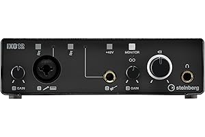 Steinberg IXO12 - Interfaz de audio USB 2.0 2x2 con un preamplificador de micrófono, incluye software Cubase AI y Cubasis LE,