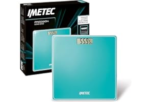 Imetec Precision ES13 200 Bilancia pesapersone elettronica, rivela anche le minime variazioni di peso, fino a 180 Kg, LCD Display, vetro temperato, batterie incluse