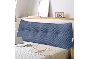 WUIOYNF Weiches Keilkissen Bett Großes Rückenkissen, bequem und stützend, Lesekissen Wandkissen Lendenkissen für Couch und Betten, Stützkissen, Nackenkissen mit abnehmbarem Bezug(Marineblau-100x20x50cm)
