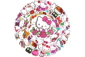 DAWUMIN Hello Ki-tty Aufkleber Kinder, 100 Stück Kitty Katzen Sticker, Wasserfest Cute Stickers für Koffer Fahrrad Laptop Autos DIY Tattoo, Vinyl Aufkleber für Kindergeburtstag Mitgebsel Mädchen