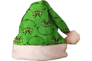 HGWOPGASD Weihnachtsmützen für Erwachsene, Grinch-Mütze, Weihnachtsmannmütze für Erwachsene, Weihnachtsmannmütze aus Plüsch, Unisex-Weihnachtsmütze, Bequeme Partyhüte für Erwachsene, Weihnachtsmützen