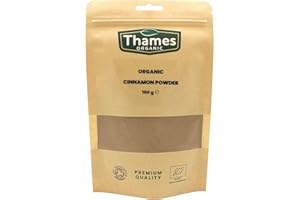 Organic Ceylon Cinnamon Powder, No Additives, No Preservatives, Non-GMO, Vegan - Perfect for Baking, Cooking, and Beverages - Thames Organic 100g