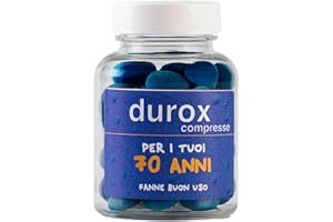 DFPRIME DUROX Compresse Blu 70 Anni – Scherzo Wiagras Goliardico per Uomo – Idea Regalo Divertente Compleanno 70 anni – Confetti Blu al Cioccolato – FANNE BUON USO