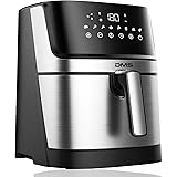DMS XXL 6 Liter Heißluftfritteuse | Backofen | Heißluftgrill | Cooker | fettfrei und ohne Öl | inklusive 8 Programmen und dig