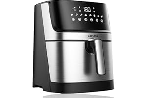 ‎DMS DMS XXL 6 Liter Heißluftfritteuse | Backofen | Heißluftgrill | Cooker | fettfrei und ohne Öl | inklusive 8 Programmen und digitalem Touch Display | 1800 Watt