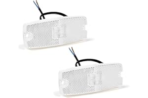 AOHEWEI 2 x Blanco Luces de Marcador Lateral del Remolques LED Lámpara de Posición Trasera del Camión Indicadoras con Reflector Delanteras Señal para Caravana Camión 10~30V ECE Aprobado
