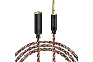 GEEKRIA Apollo 6NOCC 4,4 mm zbalansowany kabel, pojedynczy kryształowo-miedziany, ulepszony przedłużacz, 4,4 mm męski na żeński, zapasowy przewód do zestawu słuchawkowego HiFi (1,5 m)