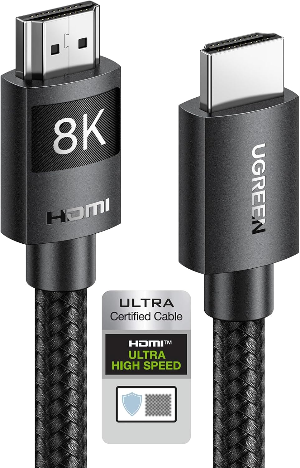 UGREEN HDMI 2.1 Cable 10K 8K 4K 1440P@240/165/144/120Hz eARC HDR Ultra High Speed 48Gbps HDCP 2.3 Dolby Atmos Vision Compatible with PS5/4 Xbox Series S/X Soundbar TV Gaming Monitor Laptop PC DVD(2M)