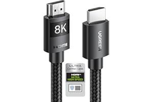 UGREEN Cable HDMI 2.1 Certificado 10K 8K 60Hz 4K 120Hz 48Gbps UHD eARC HDR Dinámico Dolby Vision 3D HDCP 2.3 Compatible con Mac mini M4 Pro PS5 PS4 Xbox One X PC HDTV Monitor, 2M