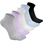 PUTUO Women's Five Toe Sports Socks, Women's Toe Socks, Cotton Socks, Soft and Breathable, EU36-42, 5 Pairs