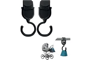 TOM & ZOÉ TOM ET ZOE Crochet à Poussette 2 Pièces, Noir CMPU1056