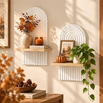 Walasis Wandregal Holz Boho Wanddeko Weiß, Klein Kinderzimmer Wand Regale