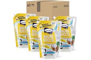 Milmil Bagno Doccia Cocco Oil, Detergente Profumato, Busta Ricarica Maxi, 4 x 2000 ML
