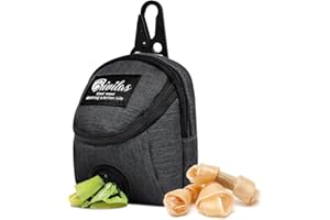 MultiValue Bolsa de golosinas para perros, bolsa multifuncional para entrenamiento de perros, bolsa de golosinas de tela Oxford, impermeable, bolsa para golosinas con dispensador de bolsas para