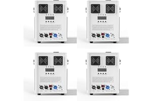 Erreyht Pyrotechnic Machine, 4PC White 530W DMX Machines, Remote Control, for Parties Halloween Christmas Weddings Sporting Events