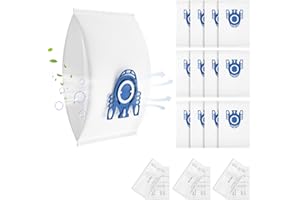 CAEHOMLY 12 Pack 3D Airclean GN Vacuum Bags Compatible with Miele Classic C1, Complete C1, Complete C2, Complete C3, S227, S240, S270, S400, S2, S5, S8 Series Canister Vacuum Cleaner