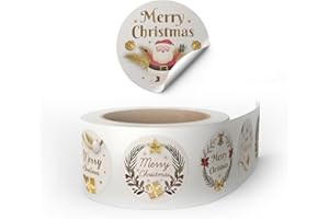 NAÏZAYA Etichette Adesive Regalo Natale – Maxi Etichetta Regali Merry Christmas - Adesivi Chiudi Pacchi Natalizie