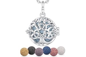 EUDORA Harmony Ball Collar Mujer Céltico Nudo Arbol de La Vida Colgante Difusor Aromaterapia Colgante Aceites Esenciales Aromaterapia Collares Aromaterapia Difusor Perfume Bisutería Mujer, 24", 7PCS