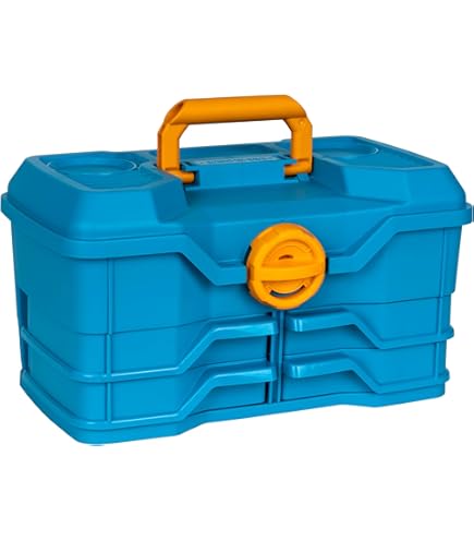 Starter Fishing Gear Wakeman Fishing Tackle Box With 55-Piece Kit Single Tray Organizer With Hooks, Lures, Sinkers & Tools | Bold Blue 55 Piece Tackle Set Starter Fishing Gear Wakeman Fishing Tackle Box With 55-Piece Kit Single Tray Organizer With Hooks, Lures, Sinkers & Tools | Bold Blue 55 Piece Tackle Set