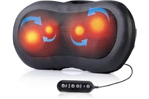 AERLANG Cordless Shiatsu Neck Back Massager Pillow with Heat, 3D Deep Tissue Kneading Massage for Shoulder,Neck,Back Massager for Home Office and Birthday Gifts for Women Men Mom Dad Fathers Day