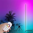 JUVIW RGB Corner Floor Lamp, 56 Inch Remote Control LED Mood Lighting, Dimmable for Living Room, Bedroom, Game Room, Party (300+ Colors)